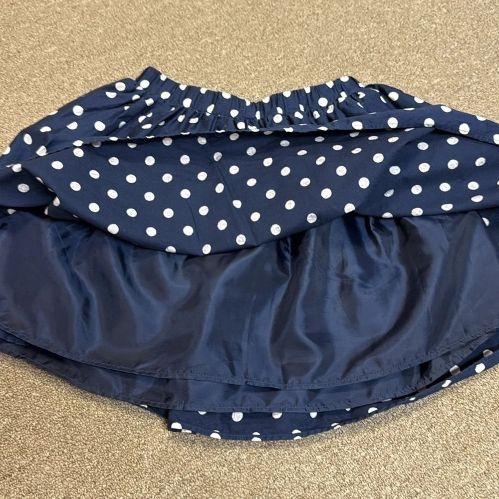 Children's Place: Girls Navy/White Polka Dot Skirt, Size L (10/12)
